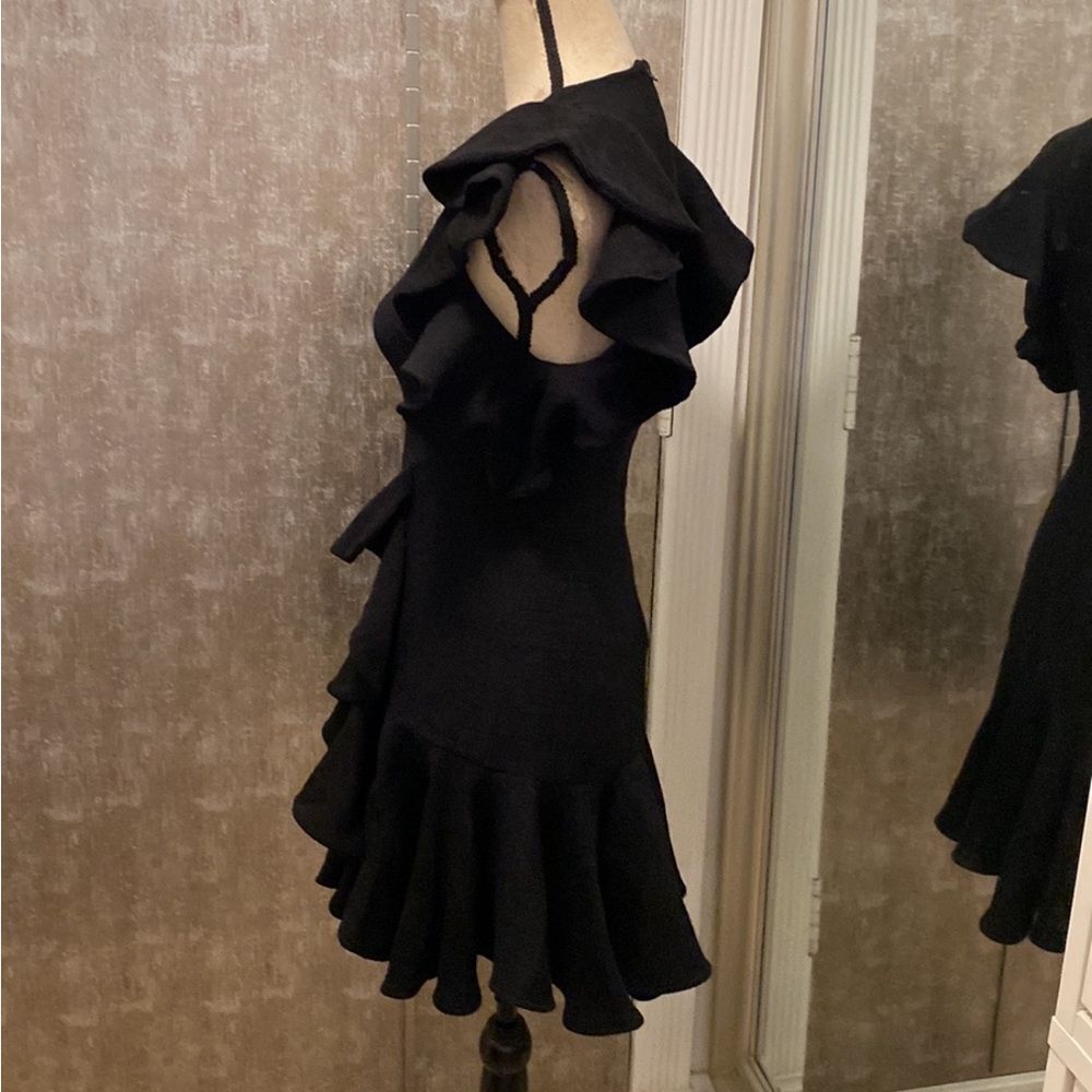 Sandro Elegant Black Mini Dress, US4 - Picture 6 of 13